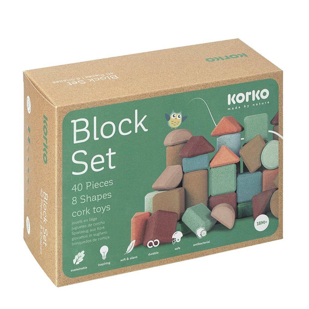 Korko Tall Architects Set - 40 Cork Building Blocks