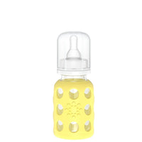 Lifefactory 4 oz Glass Baby Bottles with Silicone Sleeve - Banana