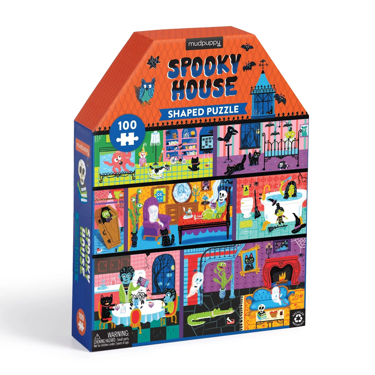 Mudpuppy Spooky House 100-Piece House-shaped Puzzle