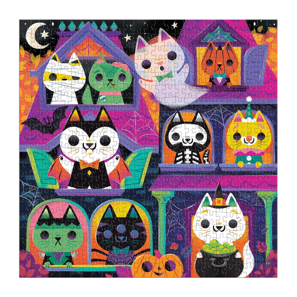 Mudpuppy Haunted House Cats 300-Piece Glow in the Dark Puzzle