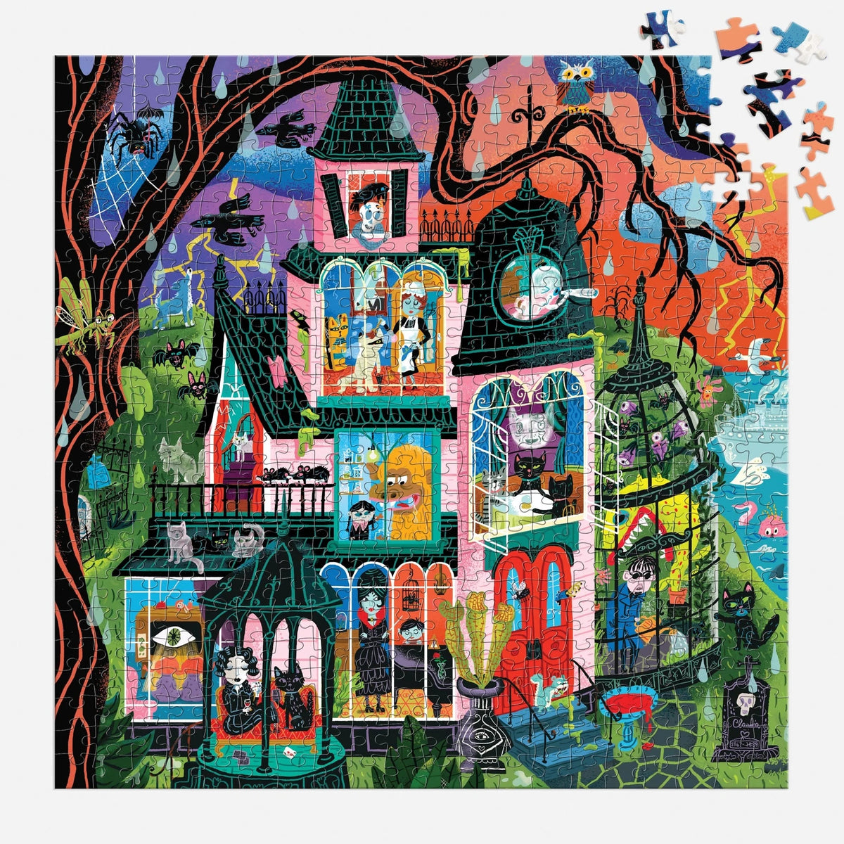 Mudpuppy Monster Mansion 500-Piece Family Puzzle