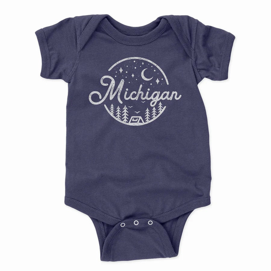 Michigan Night Sky Baby Bodysuit - Navy Blue
