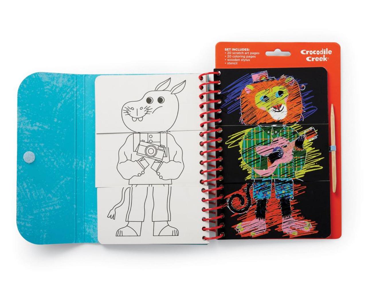 Mix & Match Scratch Art Coloring Flip Book - Animals