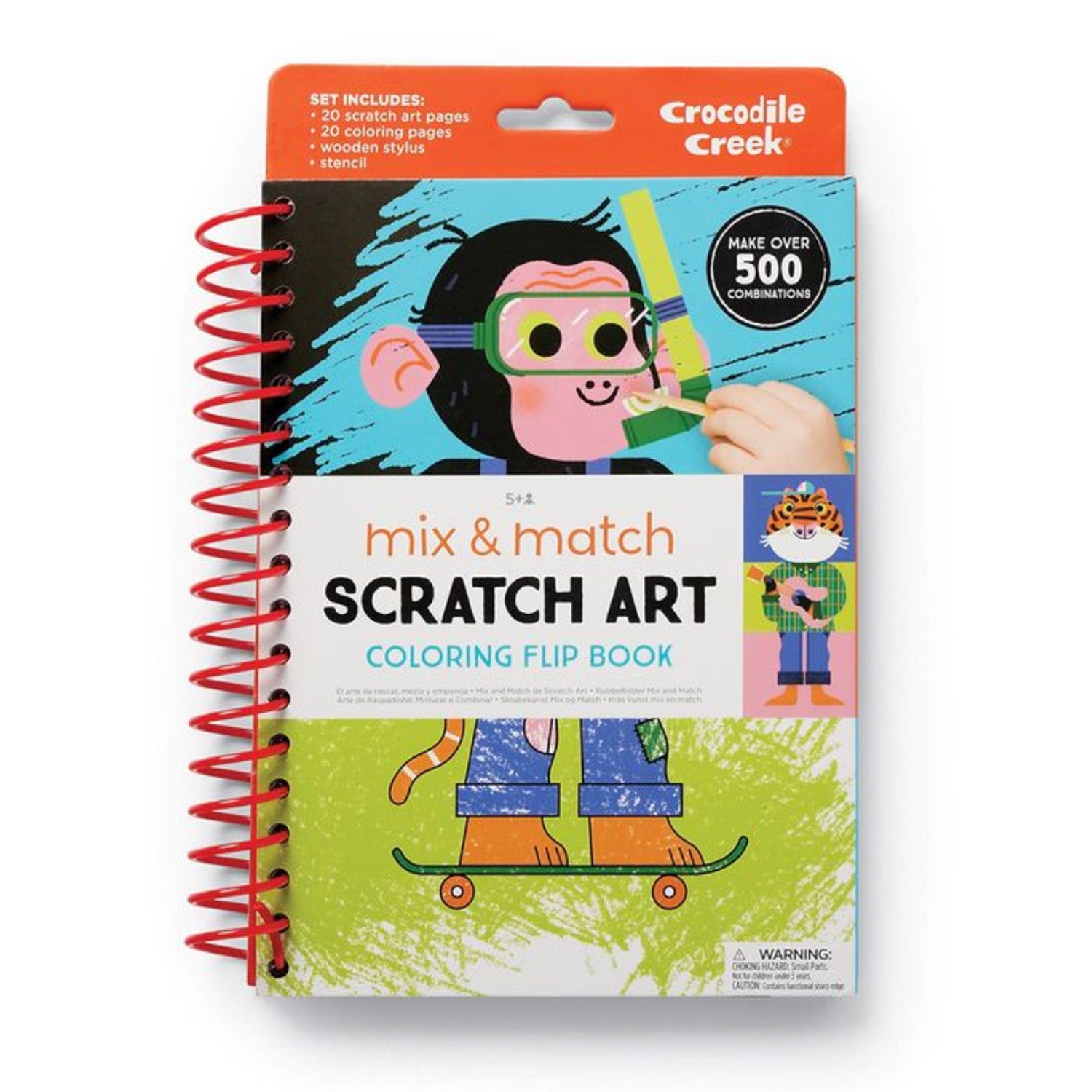 Mix & Match Scratch Art Coloring Flip Book - Animals