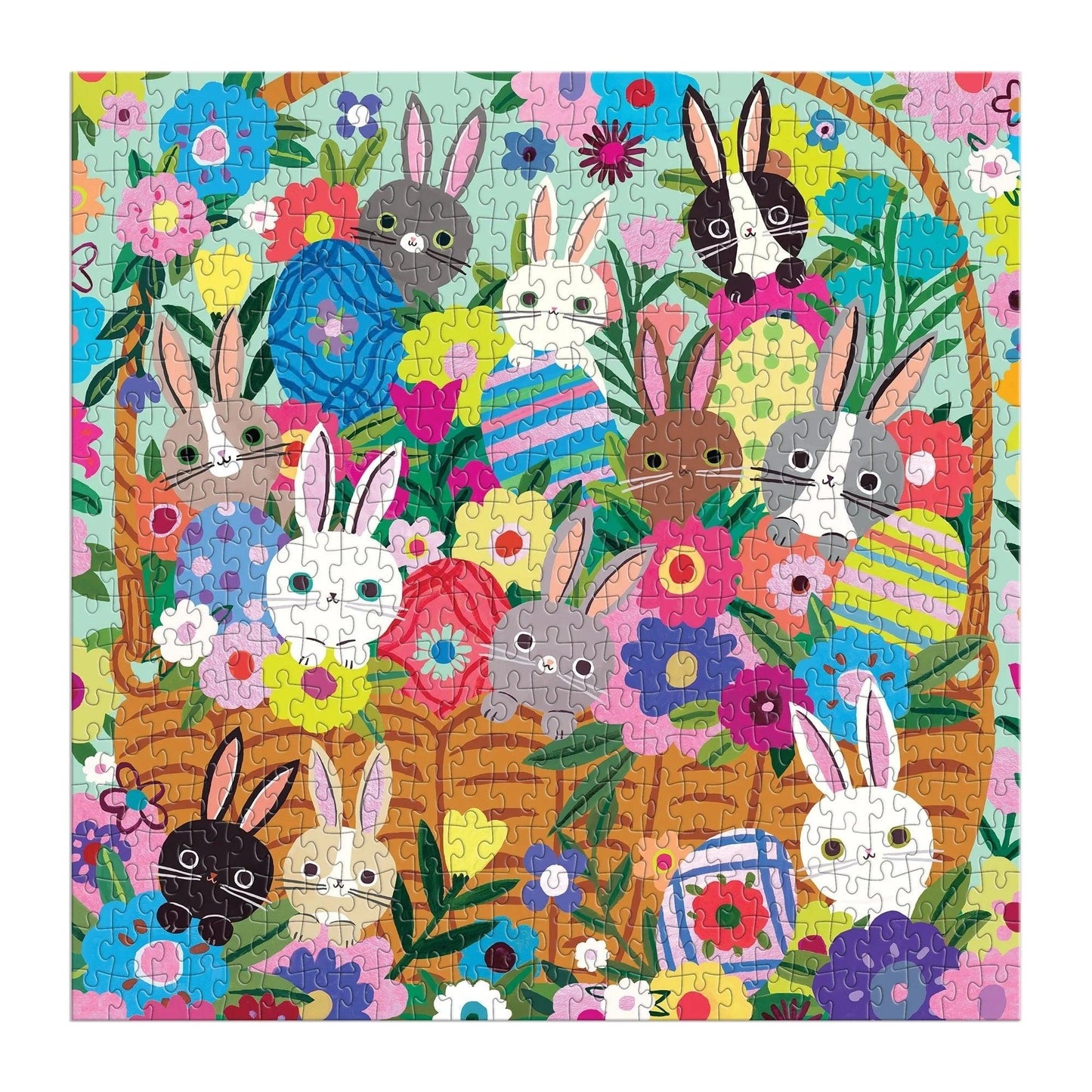 Mudpuppy Blooming Bunnies 500 Piece Foil Family Puzzle