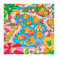 Mudpuppy Capybara Pool Day 500-Piece Family Puzzle