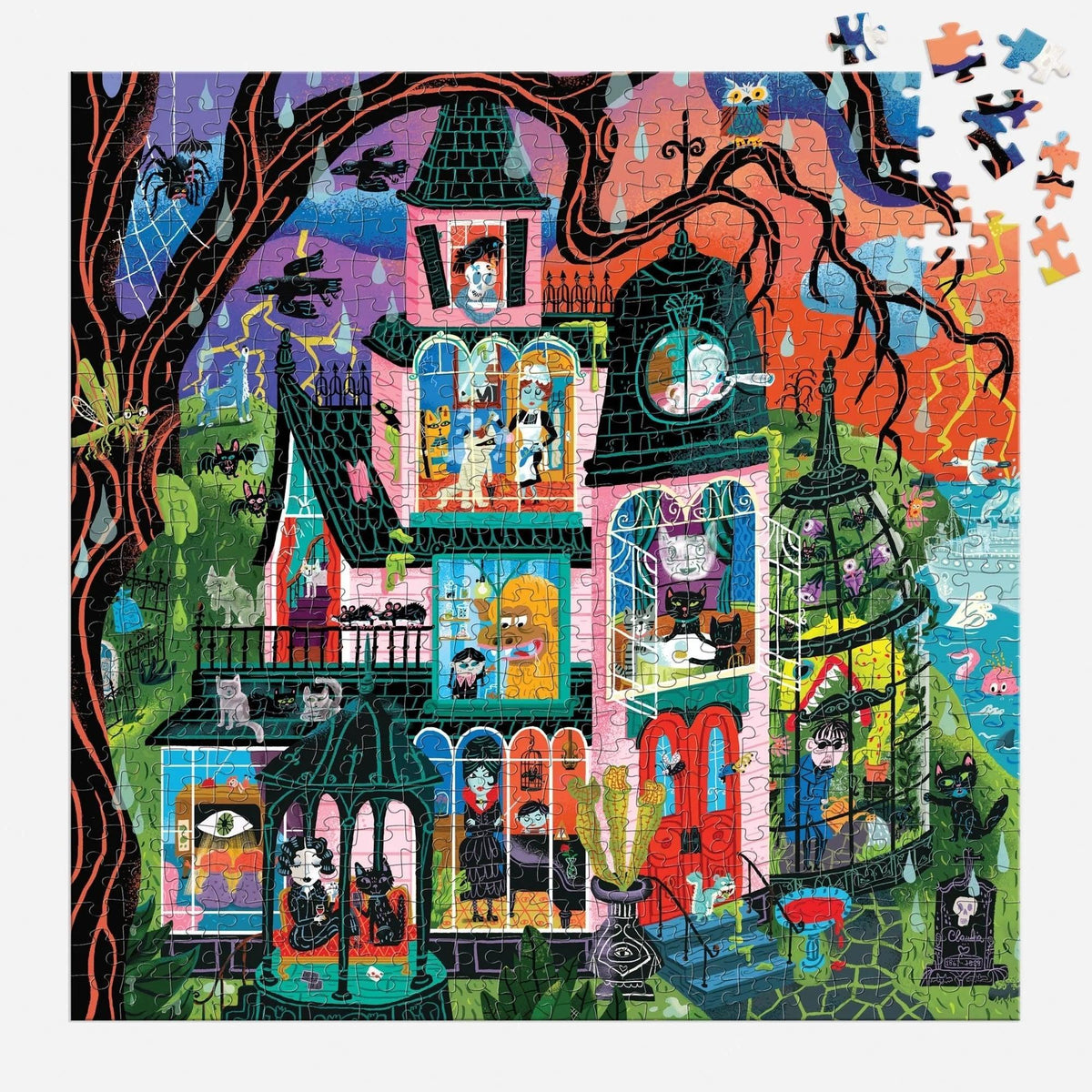 Mudpuppy Monster Mansion 500-Piece Family Puzzle