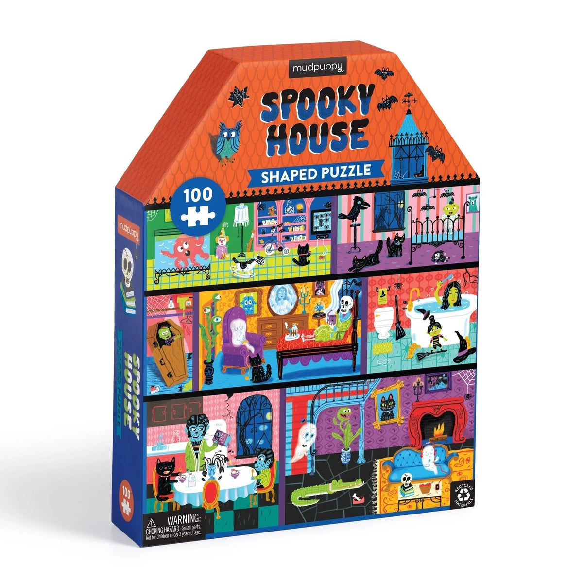 Mudpuppy Spooky House 100-Piece House-shaped Puzzle