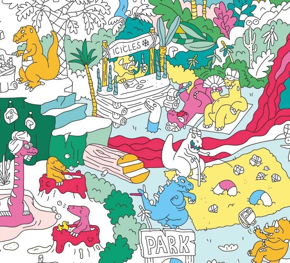 OMY Giant Coloring Posters - Dinos