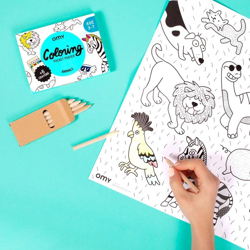 OMY Pocket Coloring Poster Sets - Animals