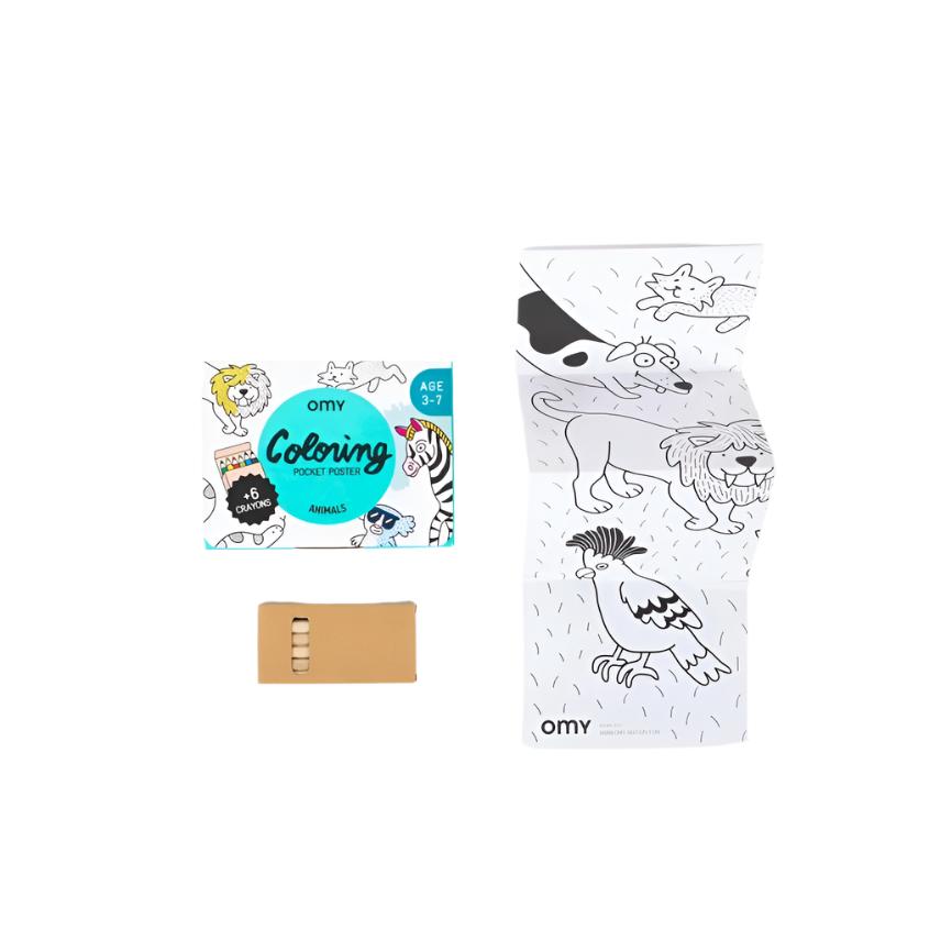 OMY Pocket Coloring Poster Sets - Animals