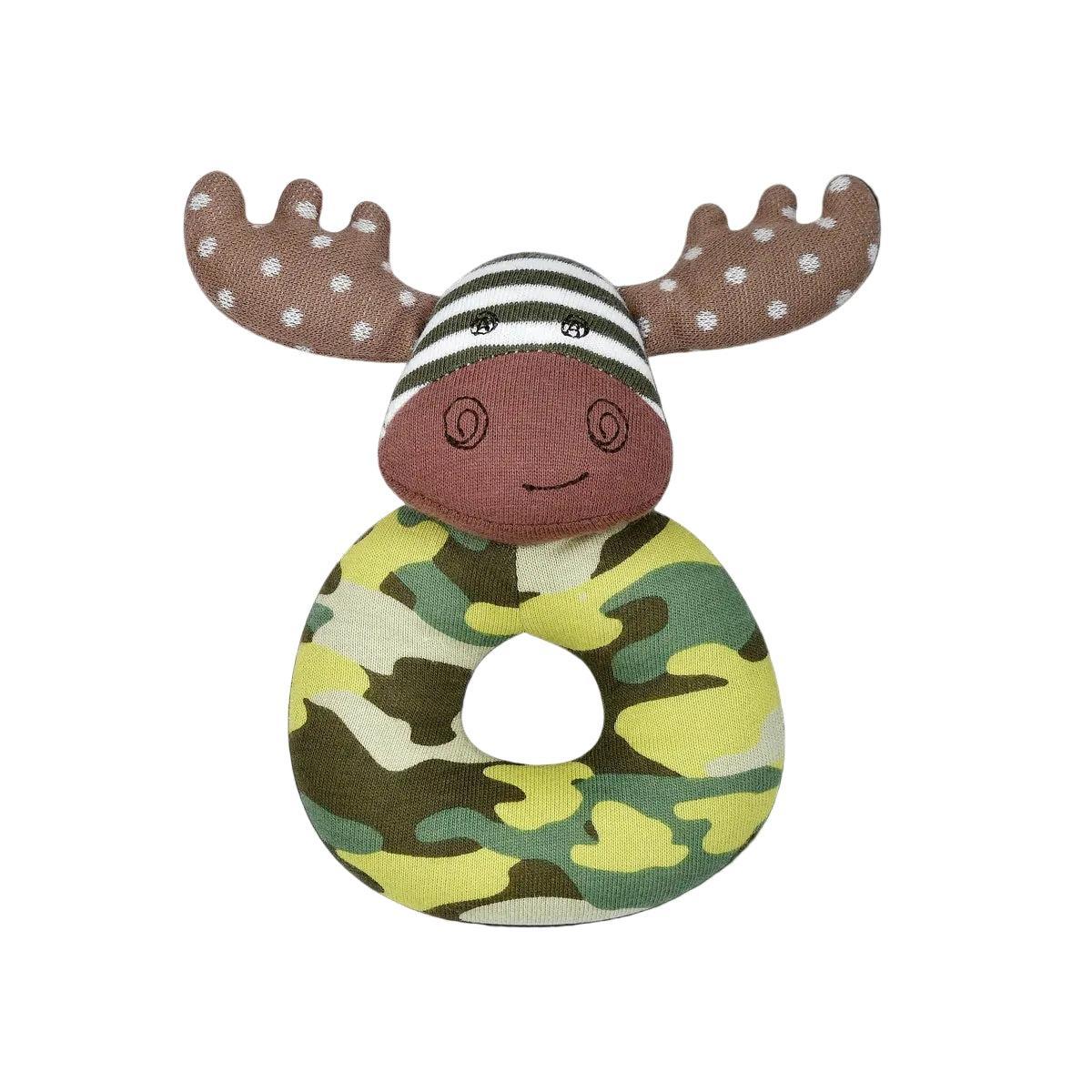 Organic Farm Buddies Teething Rattles - Marshall Moose