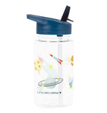 Plastic Water Bottle w/ Straw - Space