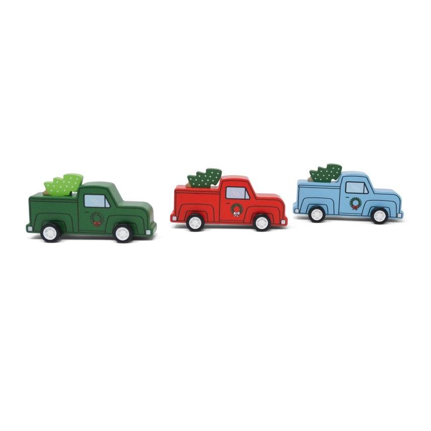 Pull-Back Retro Trucks with Christmas Trees