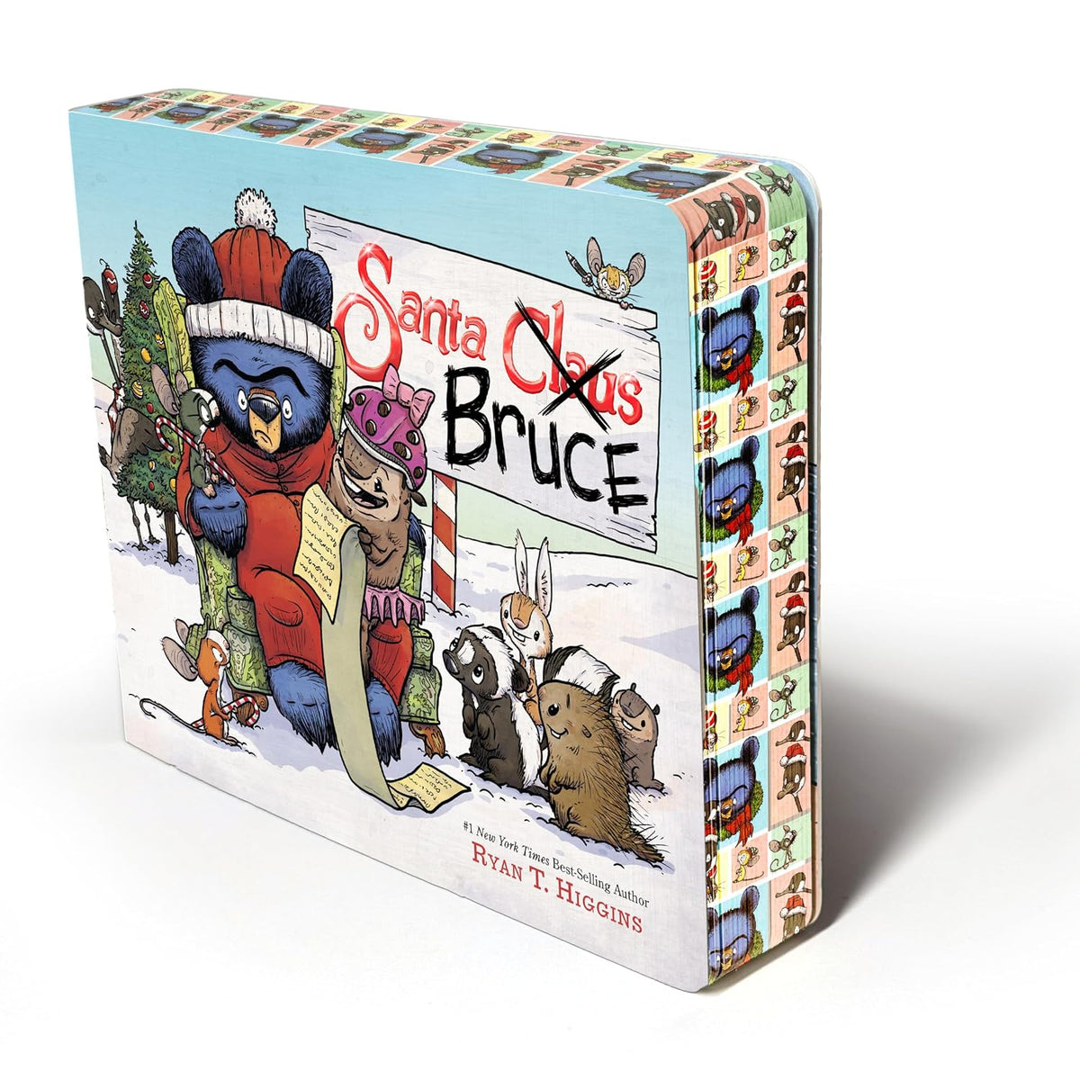 Santa Bruce Board Book with Stained Page Edges