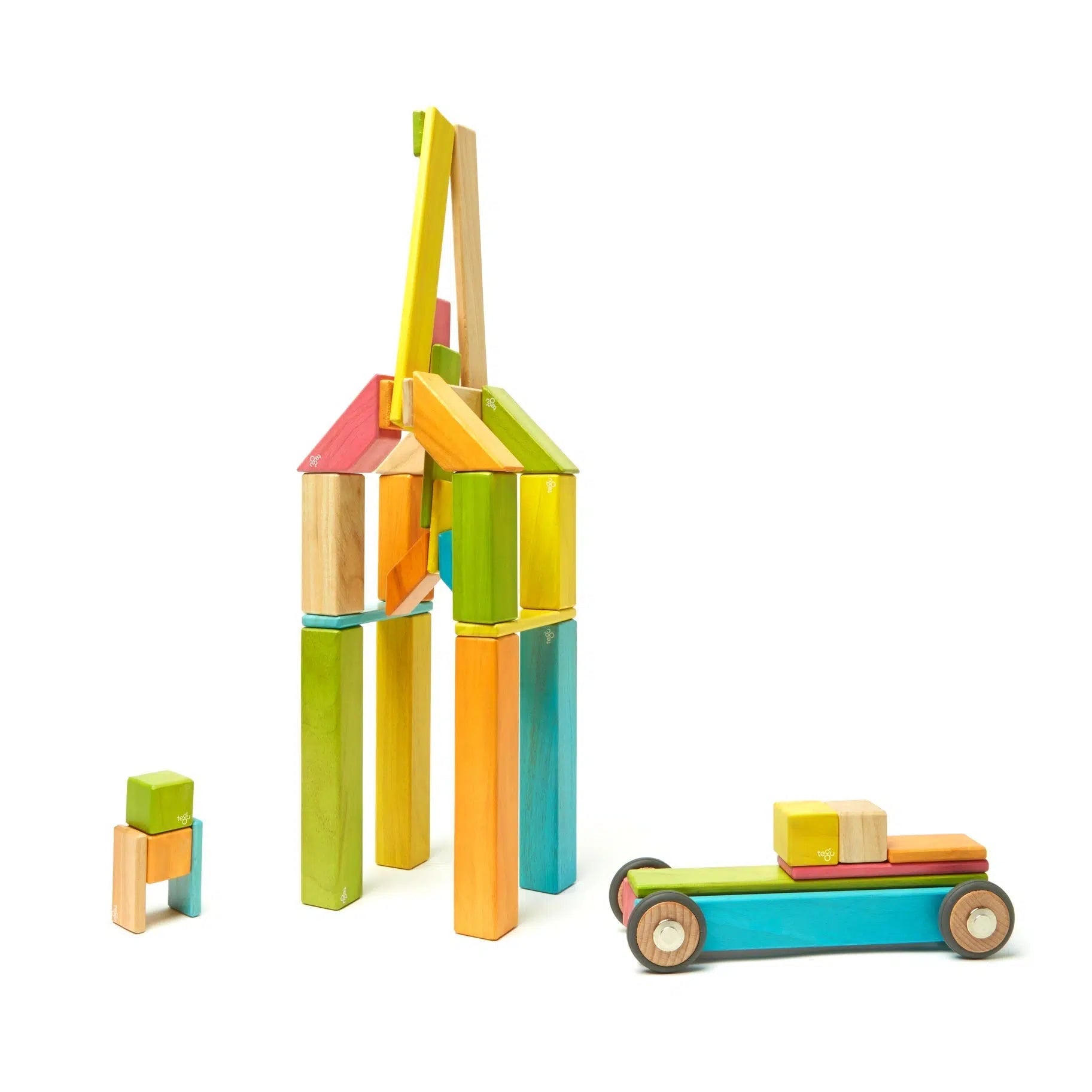 Tegu 42-Piece Magnetic Wooden Block Set - Tints