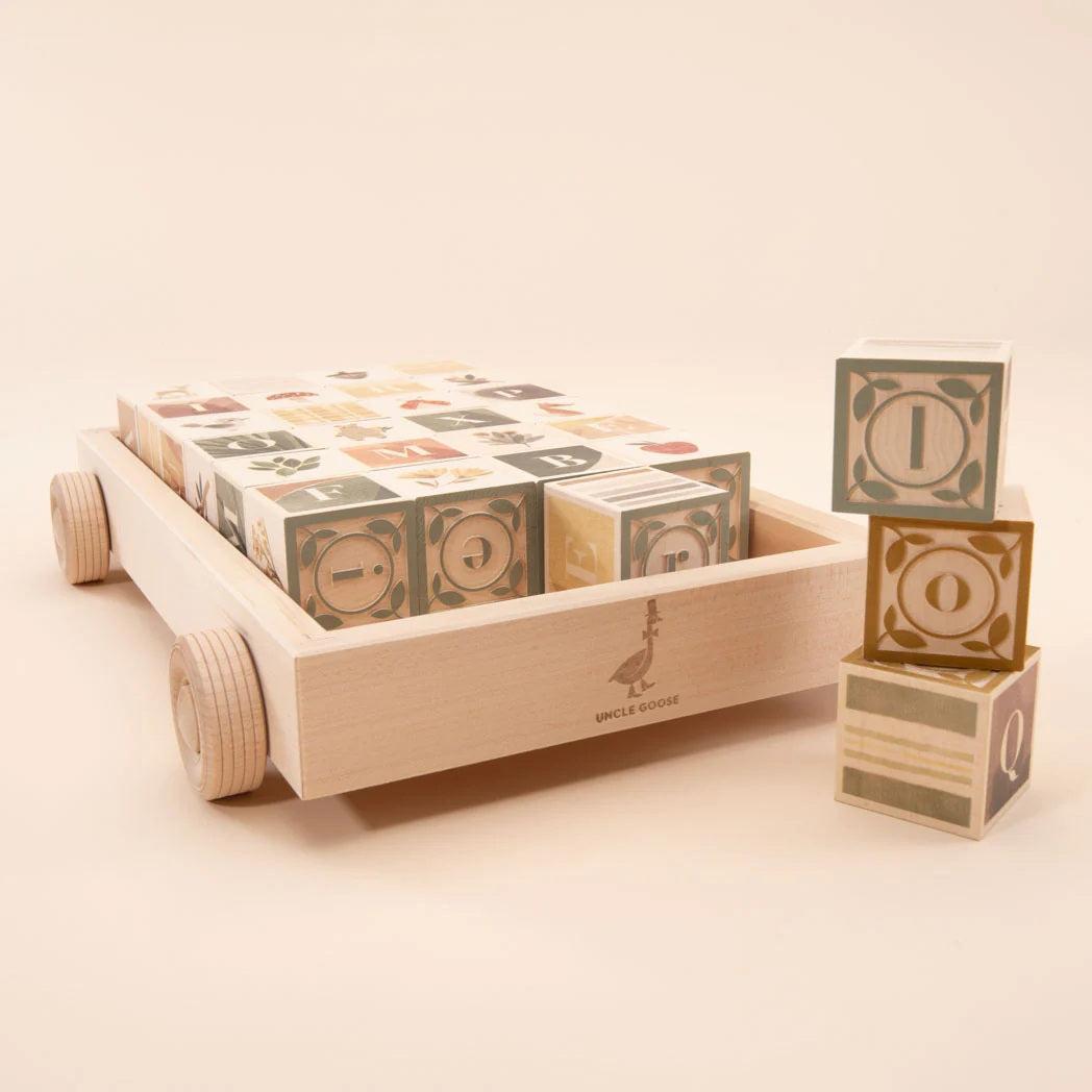 Uncle Goose Watercolor ABC Blocks w/ Wagon