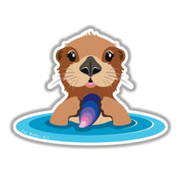 Vinyl Stickers by Kat Weber Art - Sea Otter