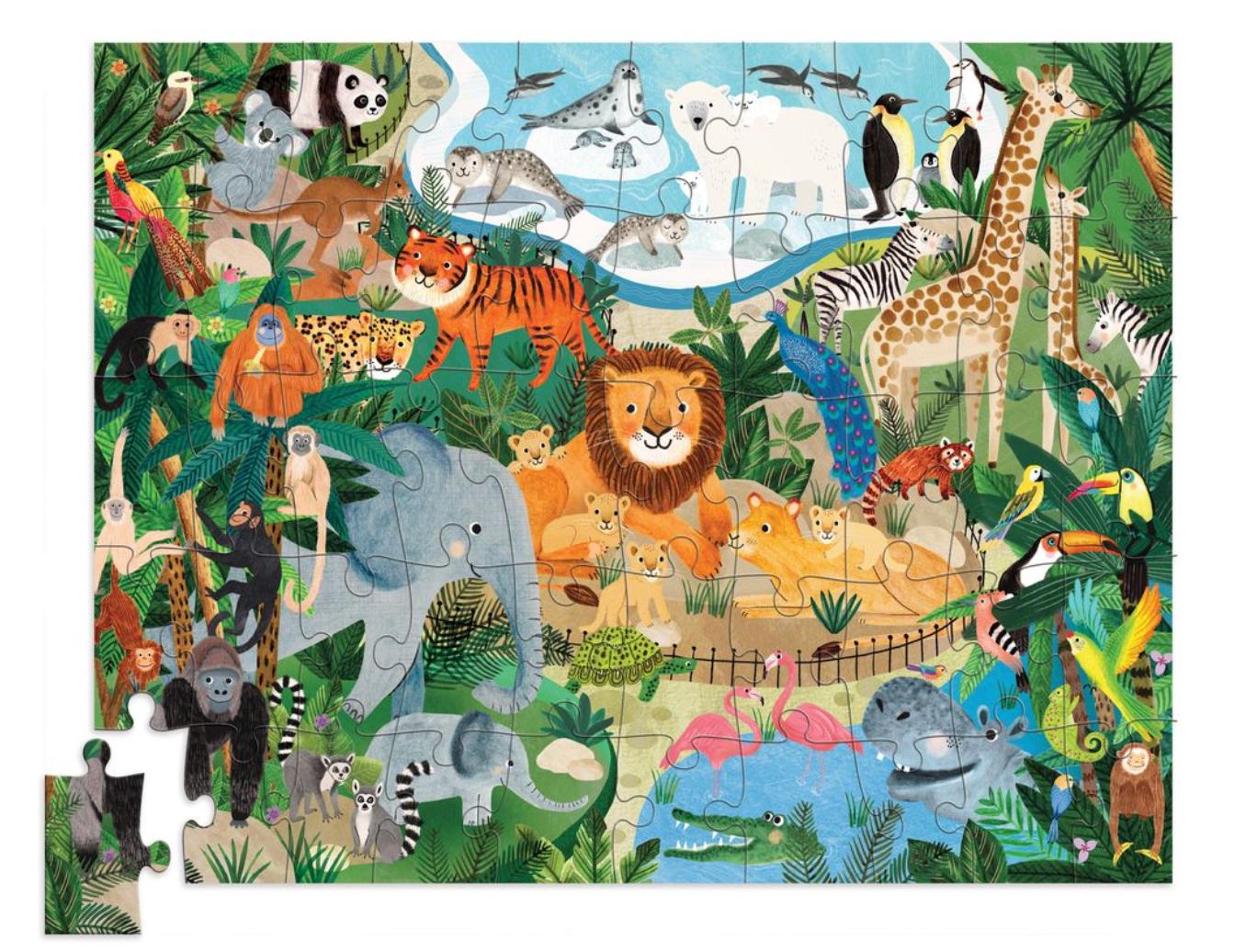Zoo 50-Piece Flat House Puzzle