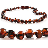Amber Necklaces by R.B. Amber Jewelry (Small - 10-11") - Polished Dark Cognac