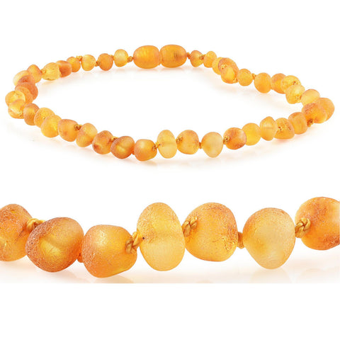 LOT of 5 Unpolished Multicolor Amber Adult Necklaces in Baroque Style - Baltic  Amber Land