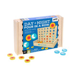 Day and Night Four in a Row Wooden Game