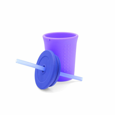 Silikids Silicone Straw Cup - 12oz - Blue