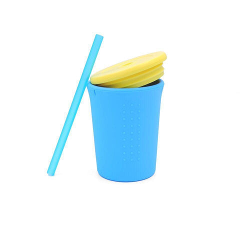 Silikids Silicone Straw Cup - 12oz - Blue
