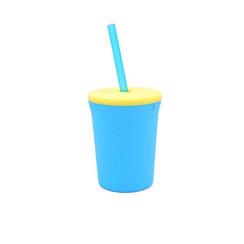 GoSili 12oz Straw Cup, Sea/Yellow