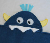 Hooded Bath Towel - Blue Monster