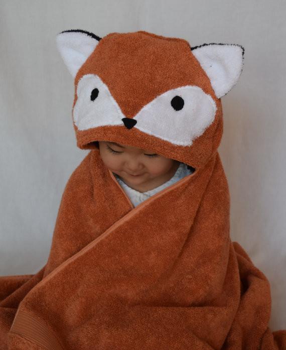 Hooded Bath Towel Fox Hopscotch Children's Store
