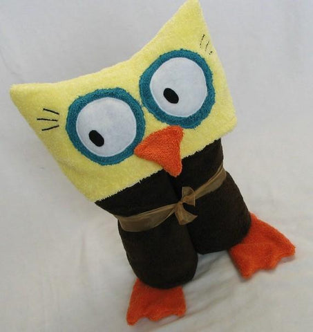 Hooded Bath Towel - Owl (Brown)