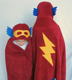 Hooded Bath Towel - Superhero (Red)