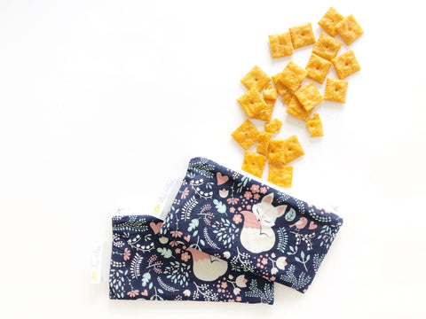Itzy Ritzy Snack Happens Mini Reusable Snack & Everything Bags (2-Pack) - Fox Hollow