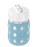 Lifefactory 8 oz Stainless Steel Baby Bottle with Straw Cap - Denim