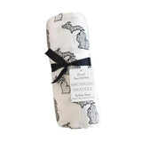 Michigan Organic Cotton Muslin Swaddle by The Bitten Mitten - Black