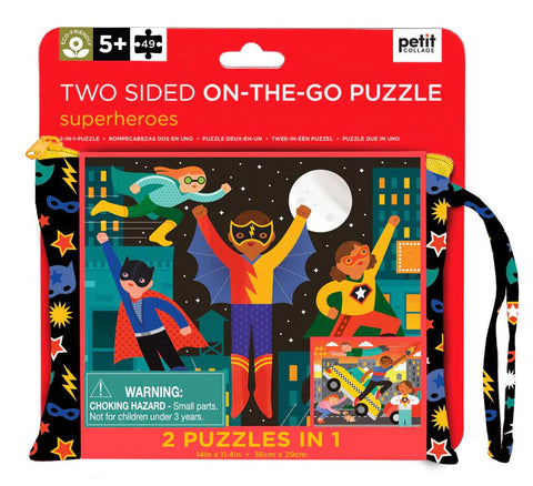 Superheroes Two-sided Travel Puzzle